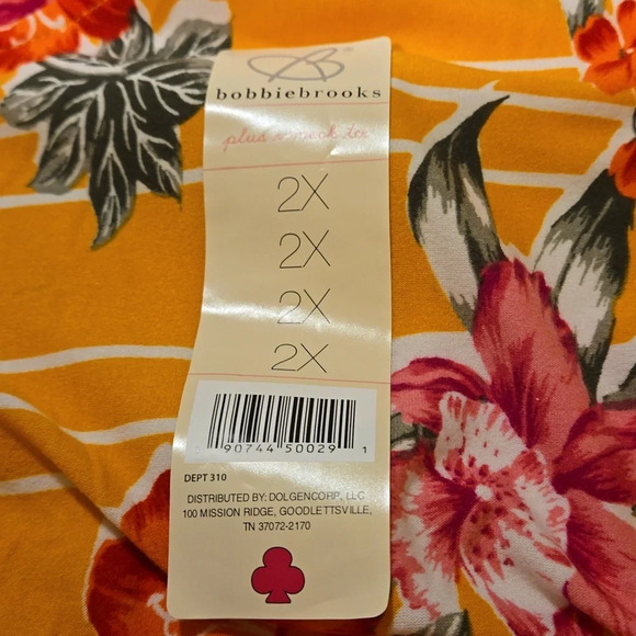 ♥️5 for $25♥️ Bobbie Brooks Soft Tangerine Floral Top Women's 2X - Picture 5 of 9